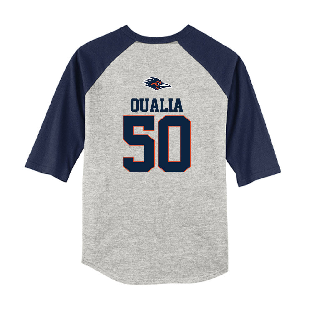 UTSA - NCAA Baseball : Jake Qualia - USA Raglan Youth Raglan T-Shirt-1
