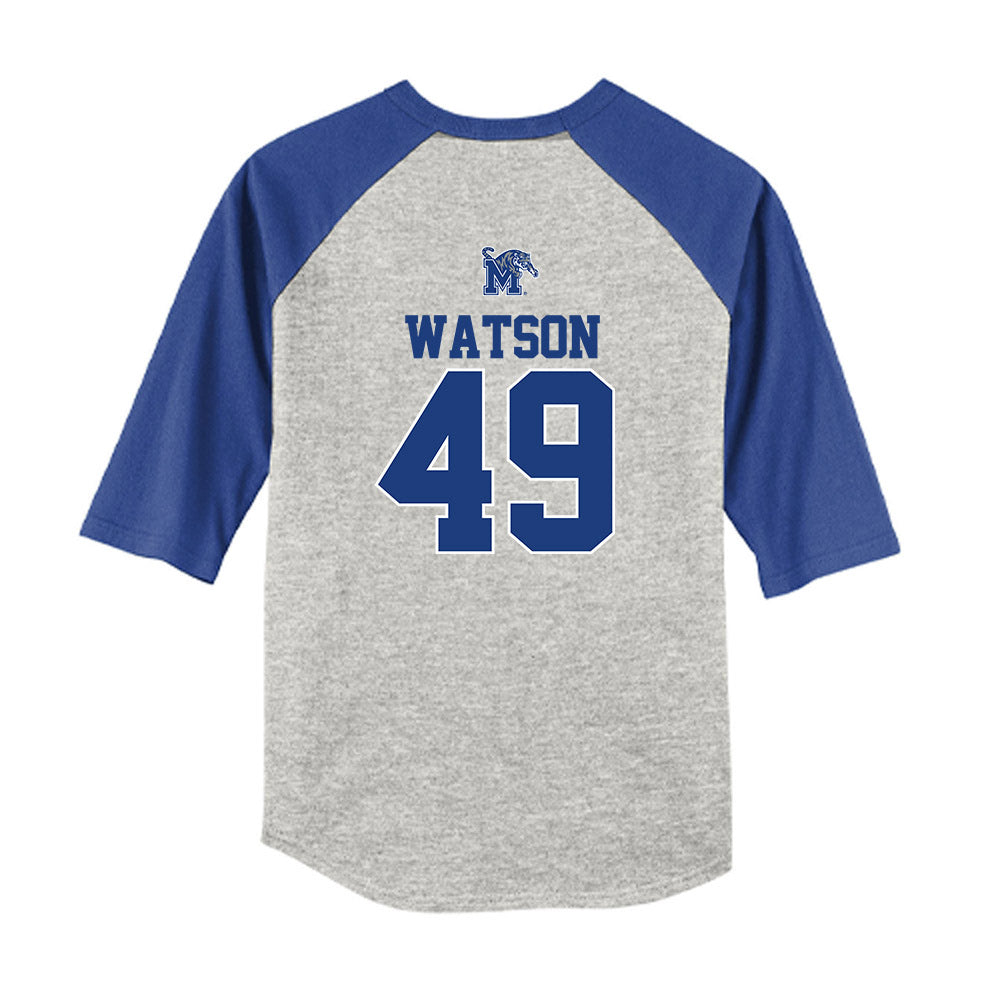 Memphis - NCAA Baseball : Webb Watson - USA Raglan Youth Raglan T-Shirt-1