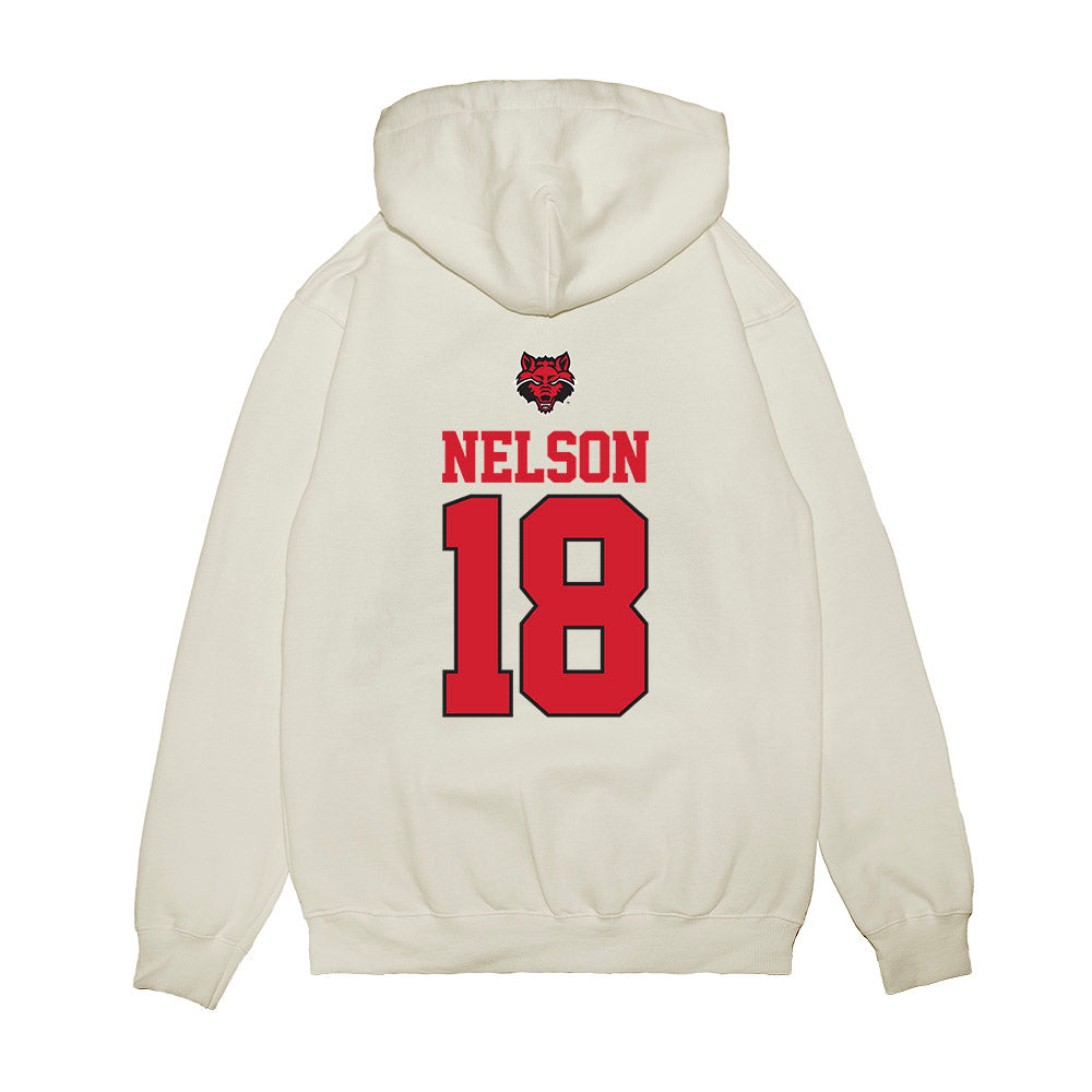 Arkansas State - NCAA Baseball : Jack Nelson - USA Raglan Premium Hooded Sweatshirt-1