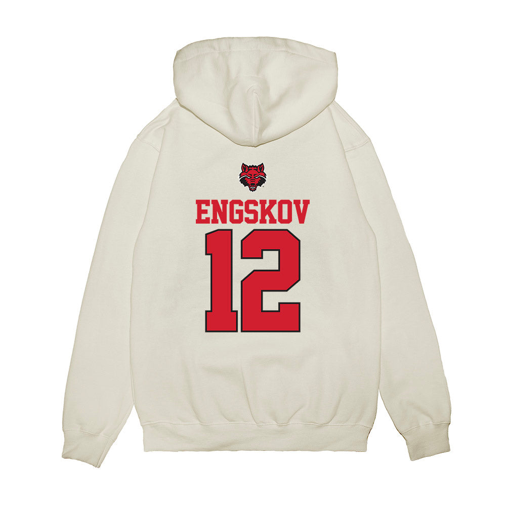 Arkansas State - NCAA Baseball : Patrick Engskov - USA Raglan Premium Hooded Sweatshirt-1