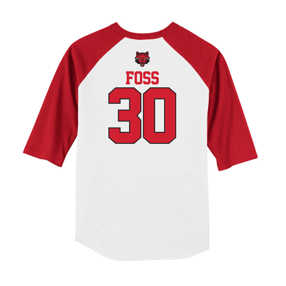Arkansas State - NCAA Baseball : Brett Foss - USA Raglan Raglan Shirt-1