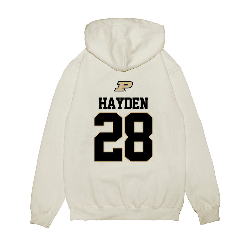 Purdue - NCAA Baseball : Enas Hayden - USA Raglan Premium Hooded Sweatshirt-1