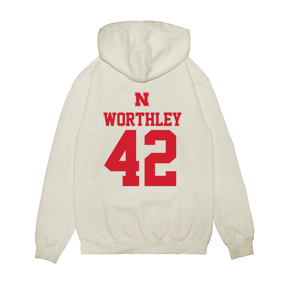 Nebraska - NCAA Baseball : Jalen Worthley - USA Raglan Premium Hooded Sweatshirt-1