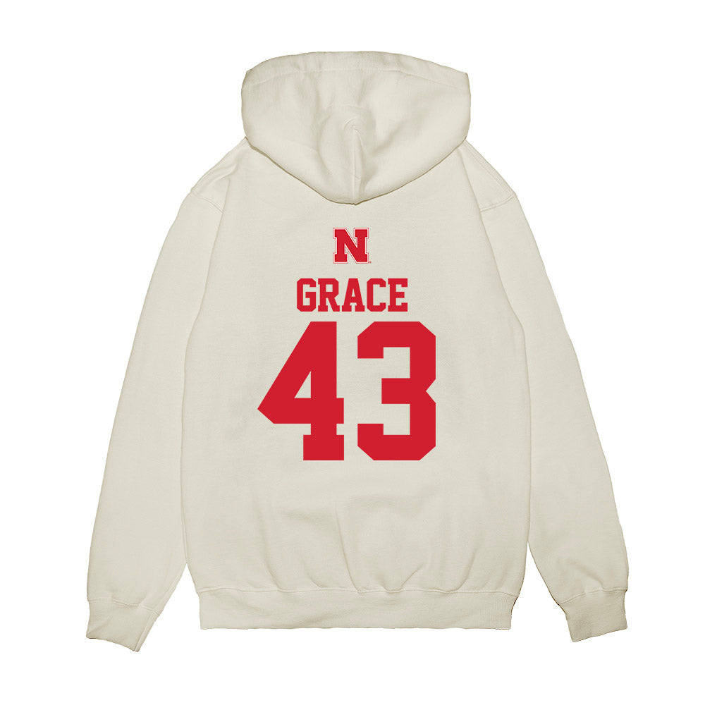 Nebraska - NCAA Baseball : Cooper Grace - USA Raglan Premium Hooded Sweatshirt-1