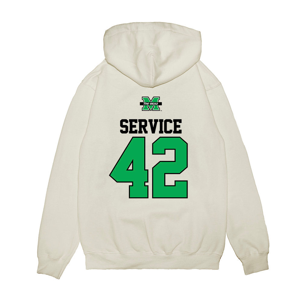 Marshall - NCAA Baseball : Oliver Service - USA Raglan Premium Hooded Sweatshirt-1