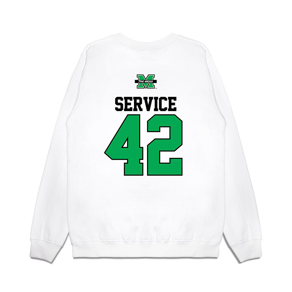 Marshall - NCAA Baseball : Oliver Service - USA Raglan Premium Crewneck Sweatshirt-1