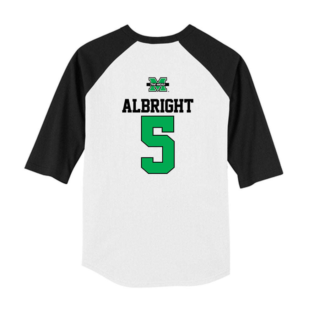 Marshall - NCAA Baseball : Blaine Albright - USA Raglan Youth Raglan T-Shirt-1