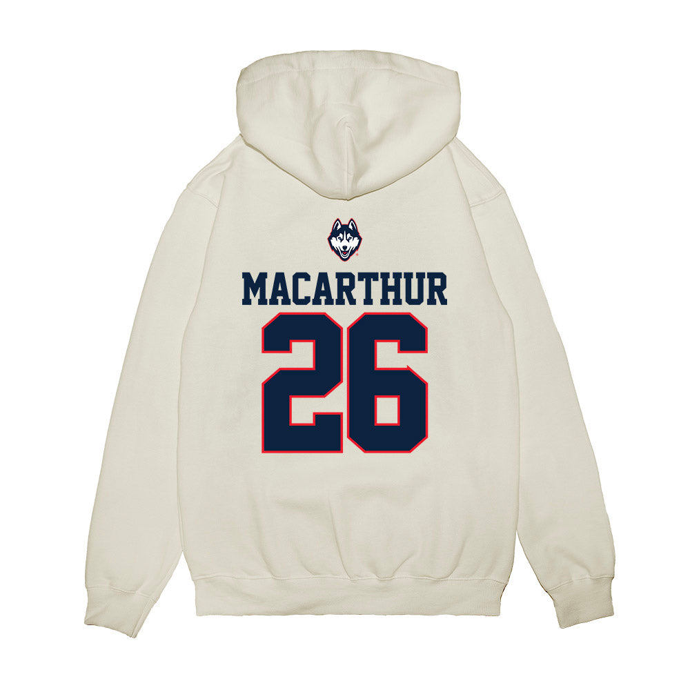 UConn - NCAA Baseball : Grant MacArthur - USA Raglan Premium Hooded Sweatshirt-1