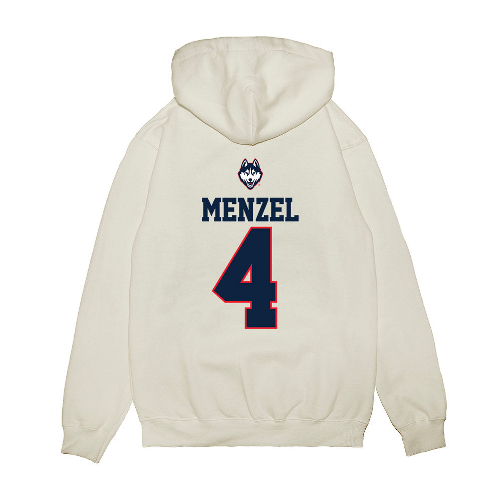 UConn - NCAA Baseball : Evan Menzel - USA Raglan Premium Hooded Sweatshirt-1