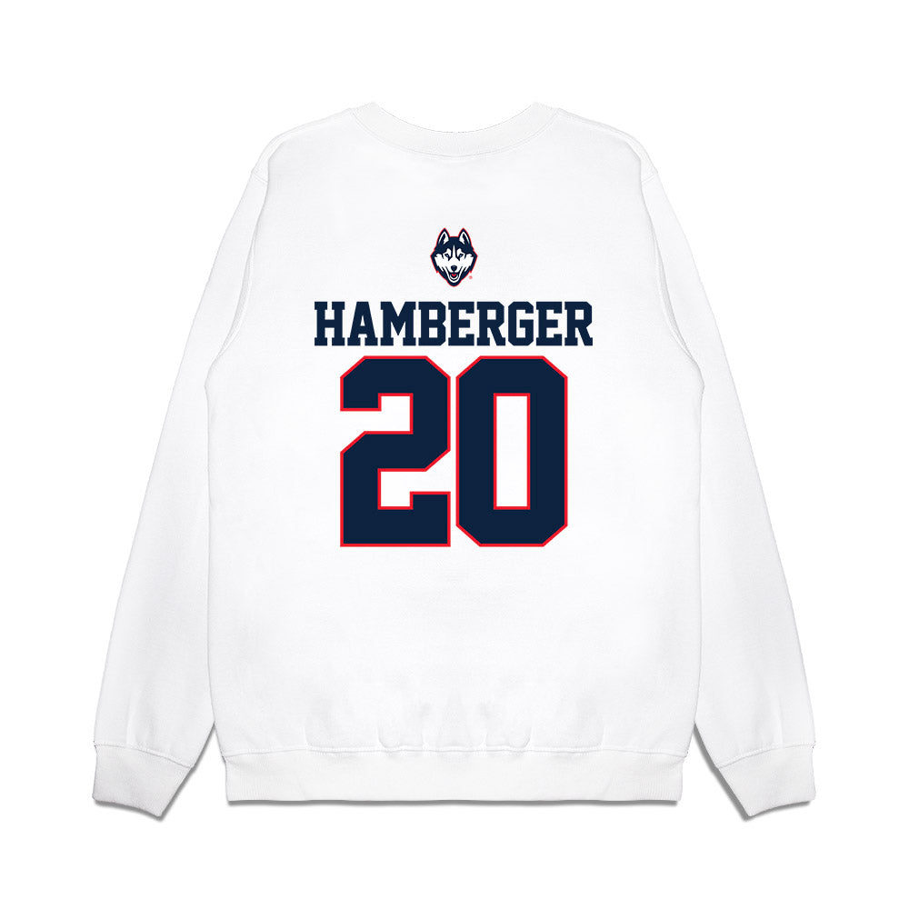 UConn - NCAA Baseball : Evan Hamberger - USA Raglan Premium Crewneck Sweatshirt-1