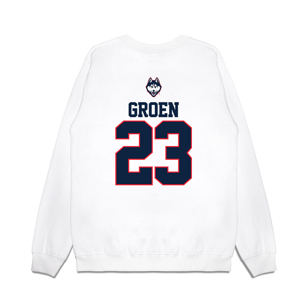 UConn - NCAA Baseball : Carter Groen - USA Raglan Premium Crewneck Sweatshirt-1