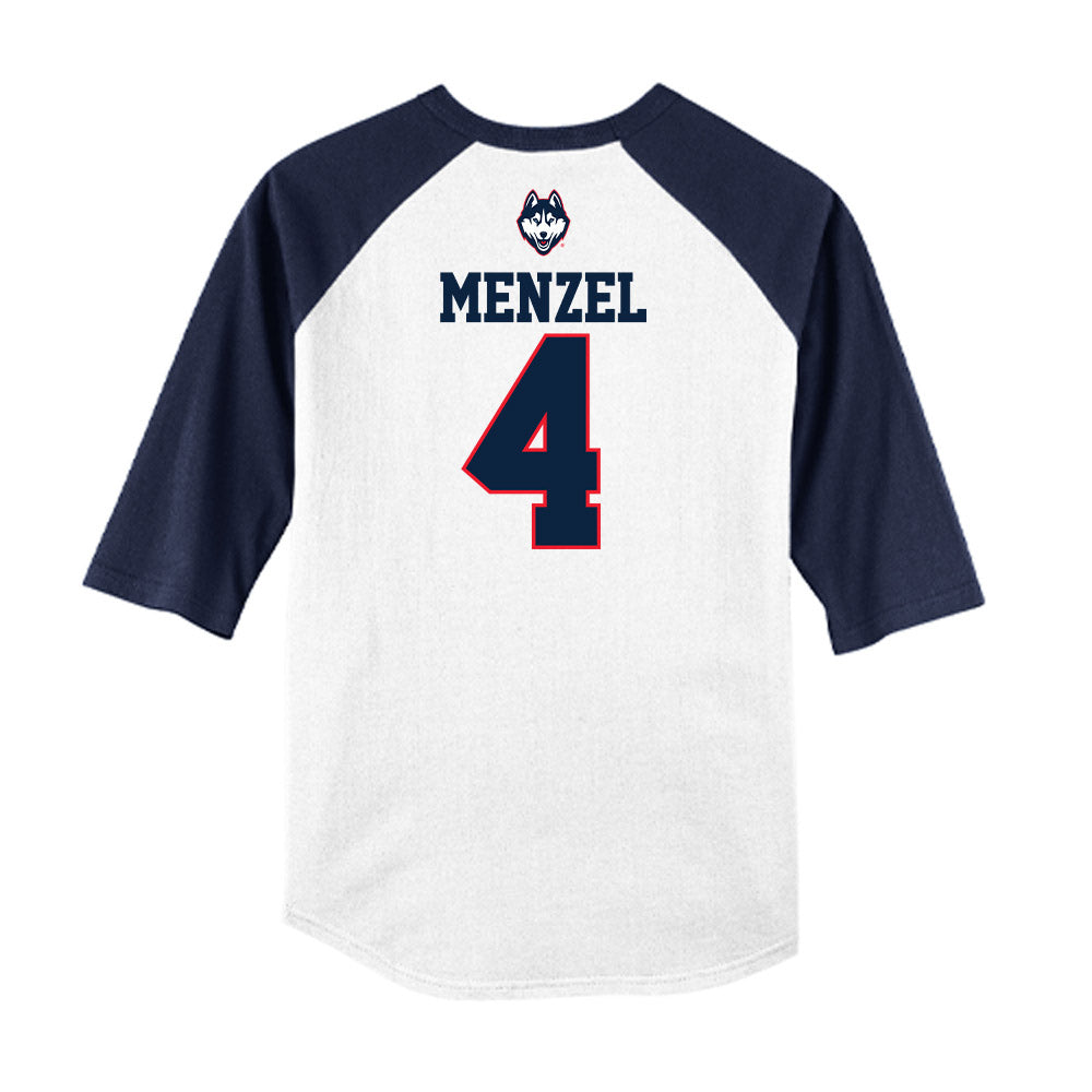 UConn - NCAA Baseball : Evan Menzel - USA Raglan Raglan Shirt-1