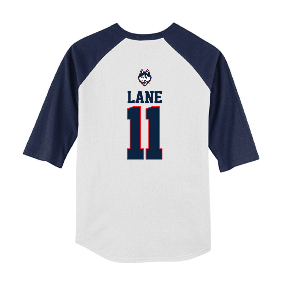 UConn - NCAA Baseball : Connor Lane - USA Raglan Youth Raglan T-Shirt-1