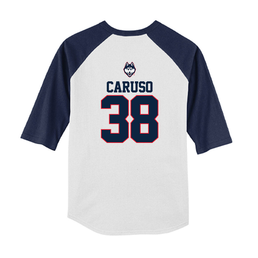 UConn - NCAA Baseball : JT Caruso - USA Raglan Youth Raglan T-Shirt-1