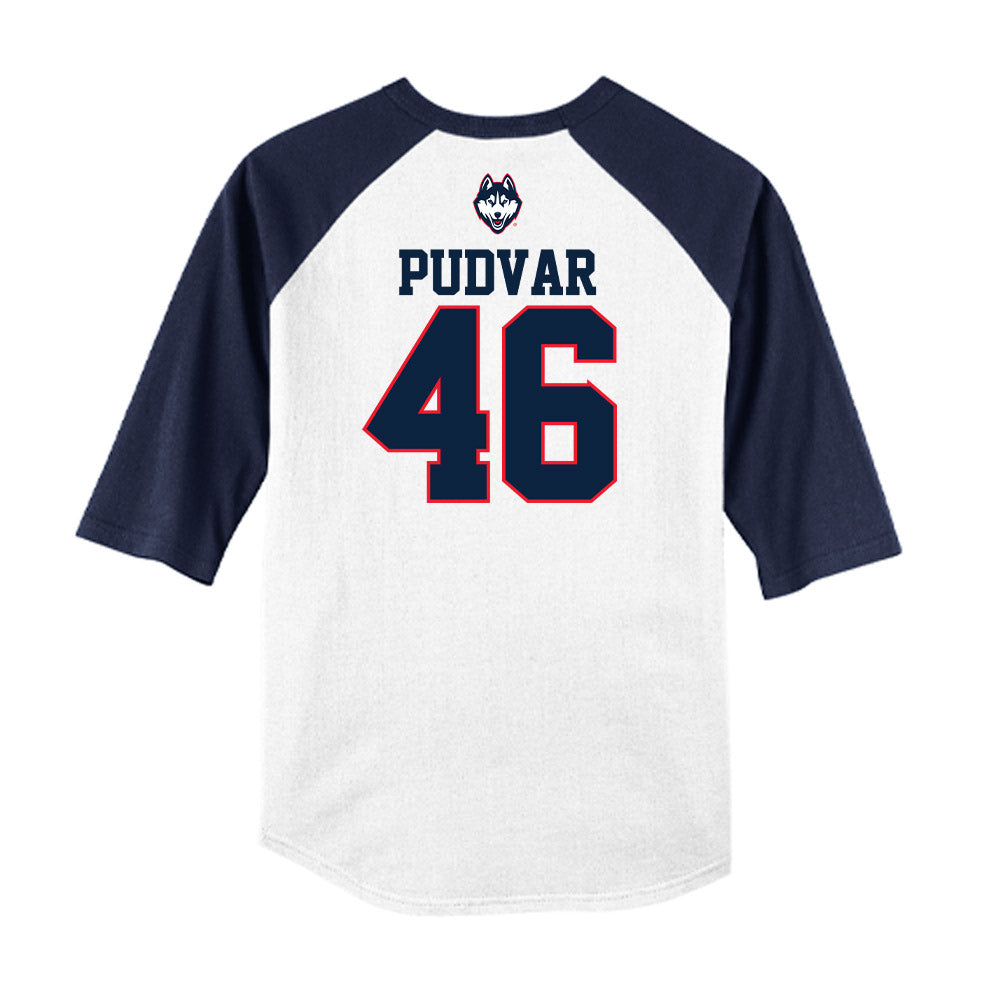 UConn - NCAA Baseball : Oliver Pudvar - USA Raglan Raglan Shirt-1
