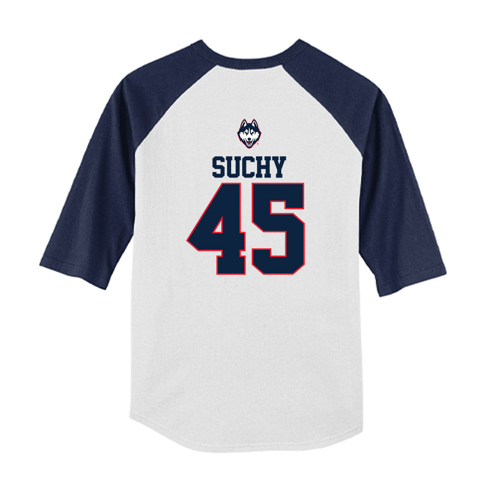 UConn - NCAA Baseball : Cayden Suchy - USA Raglan Youth Raglan T-Shirt-1