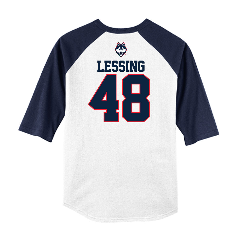 UConn - NCAA Baseball : Justin Lessing - USA Raglan Raglan Shirt-1