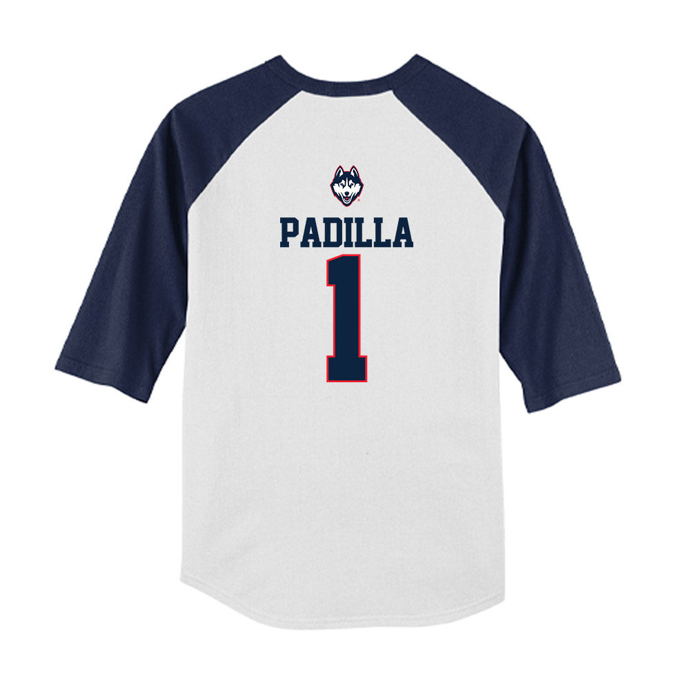 UConn - NCAA Baseball : Bryan Padilla - USA Raglan Youth Raglan T-Shirt-1