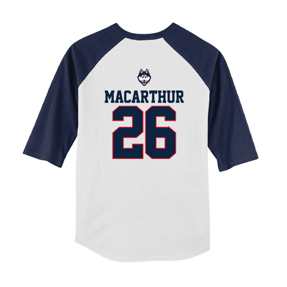 UConn - NCAA Baseball : Grant MacArthur - USA Raglan Youth Raglan T-Shirt-1