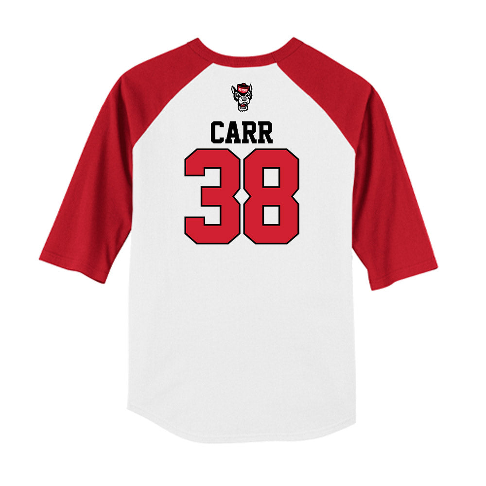 NC State - NCAA Baseball : Landon Carr - USA Raglan Raglan Shirt-1