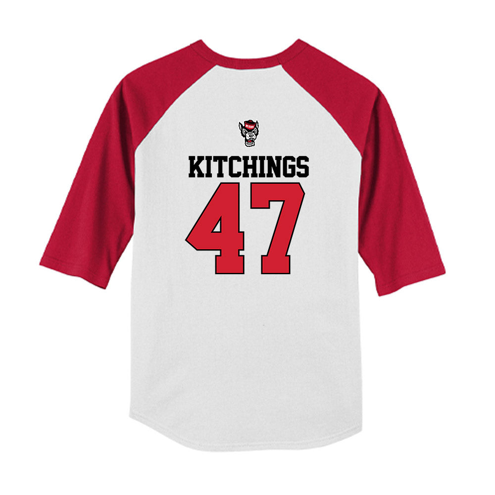 NC State - NCAA Baseball : Aiden Kitchings - USA Raglan Youth Raglan T-Shirt-1