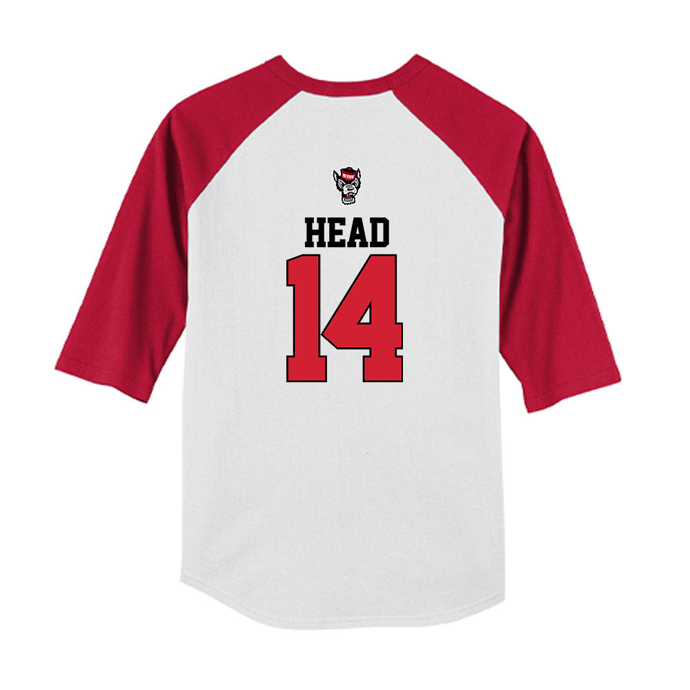 NC State - NCAA Baseball : Ty Head - USA Raglan Youth Raglan T-Shirt-1