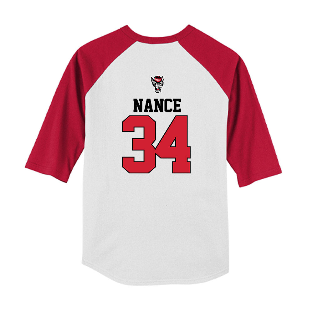 NC State - NCAA Baseball : Anderson Nance - USA Raglan Youth Raglan T-Shirt-1