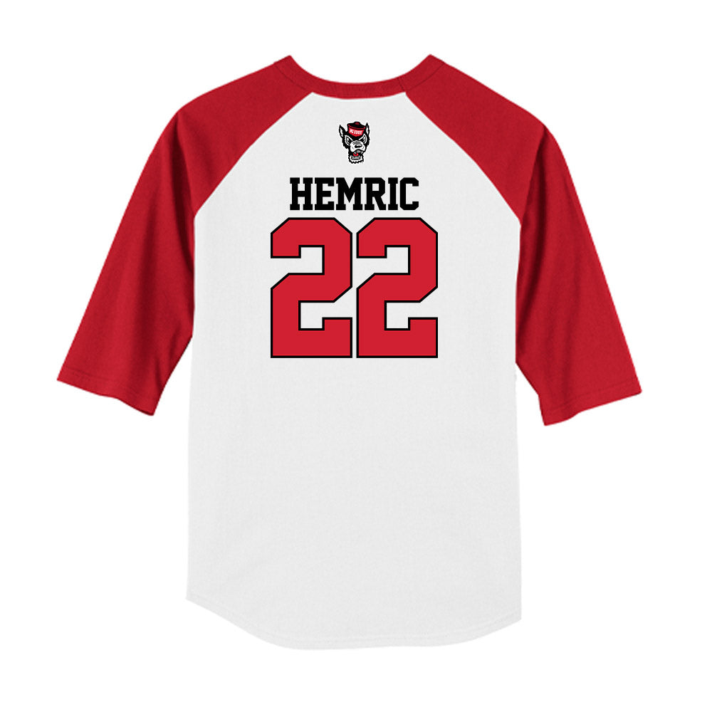 NC State - NCAA Baseball : Luke Hemric - USA Raglan Raglan Shirt-1