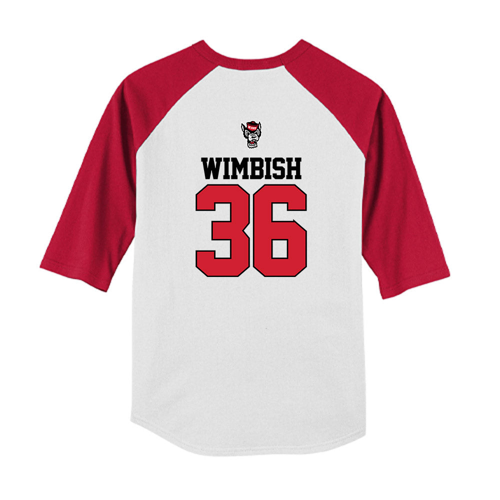 NC State - NCAA Baseball : Camden Wimbish - USA Raglan Youth Raglan T-Shirt-1