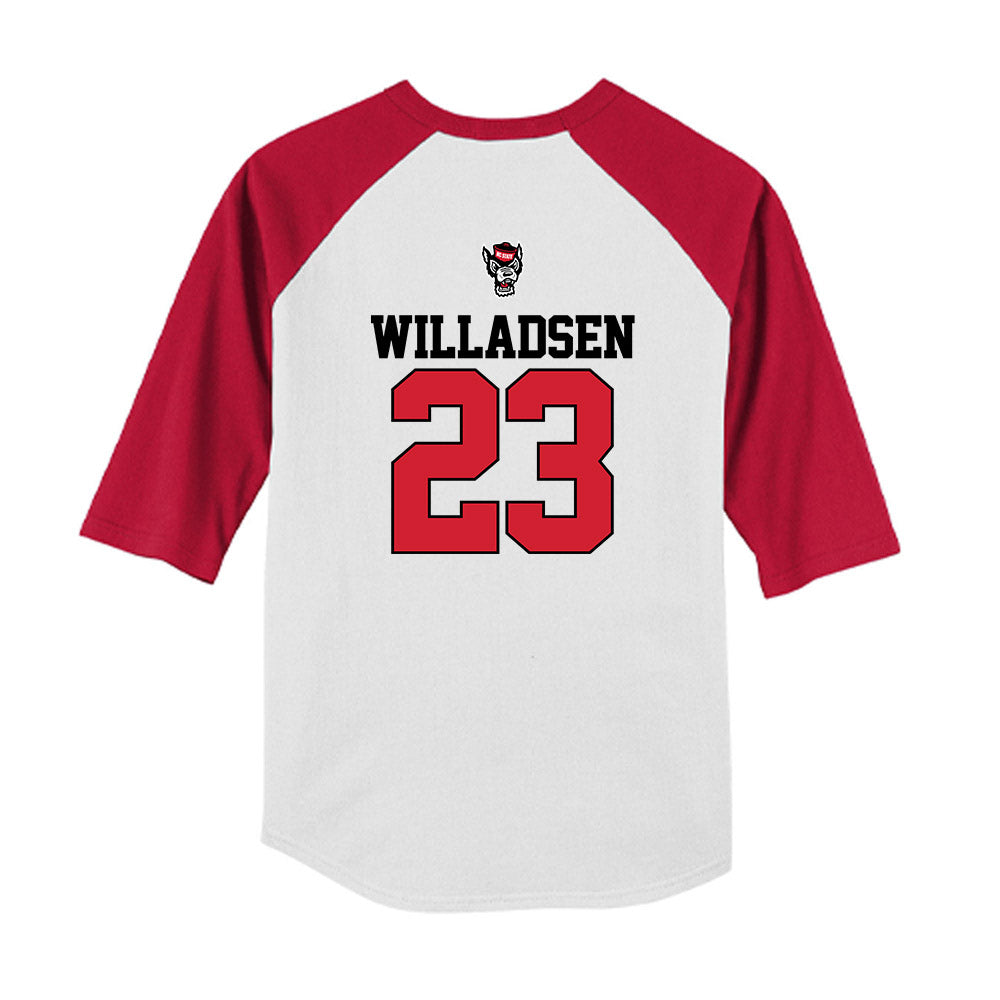 NC State - NCAA Baseball : Matt Willadsen - USA Raglan Youth Raglan T-Shirt-1