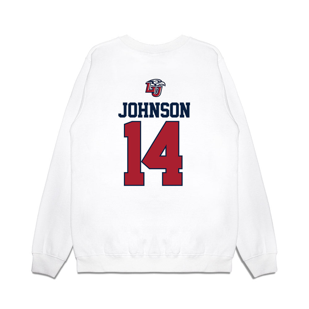 Liberty - NCAA Baseball : Peter Johnson - USA Raglan Premium Crewneck Sweatshirt-1