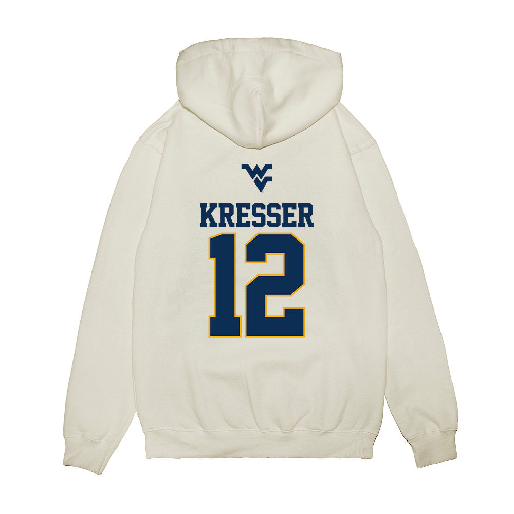 West Virginia - NCAA Baseball : Brodie Kresser - USA Raglan Premium Hooded Sweatshirt-1