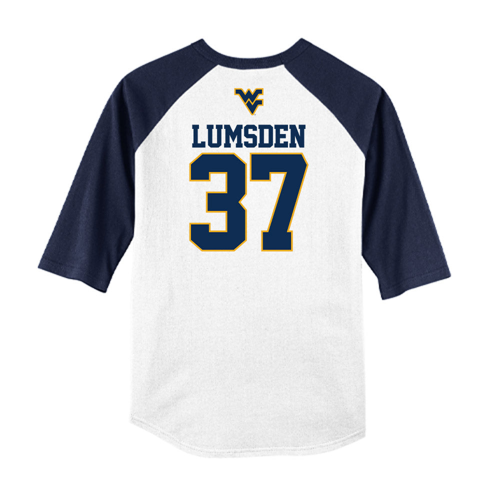 West Virginia - NCAA Baseball : Benjamin Lumsden - USA Raglan Raglan Shirt-1