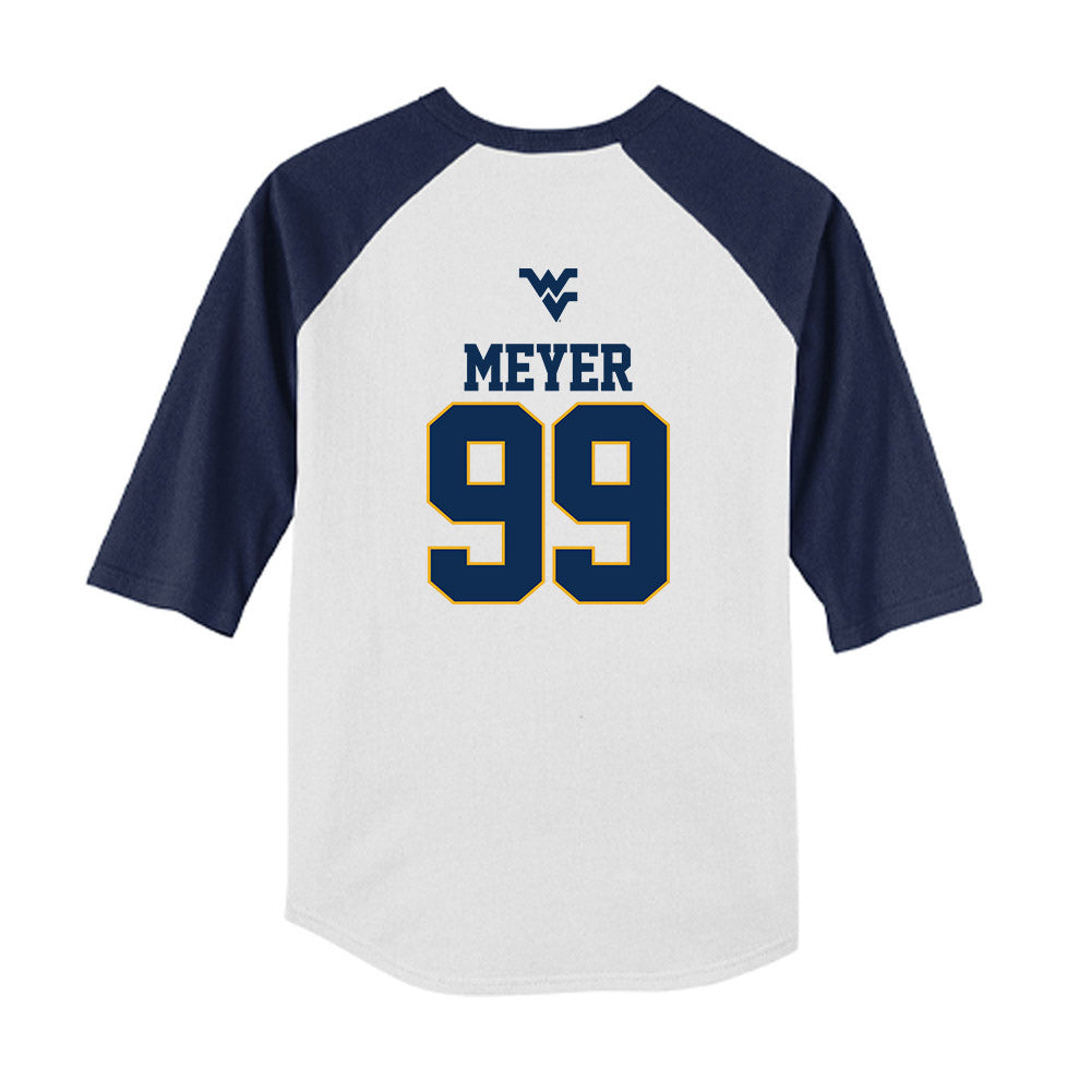 West Virginia - NCAA Baseball : Chase Meyer - USA Raglan Youth Raglan T-Shirt-1