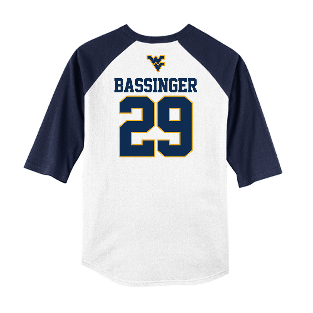 West Virginia - NCAA Baseball : Reese Bassinger - USA Raglan Raglan Shirt-1