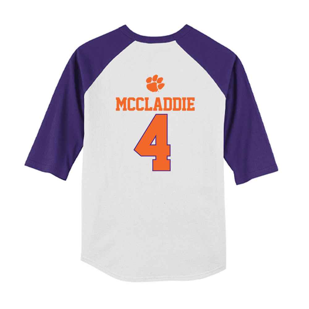 Clemson - NCAA Baseball : Tryston McCladdie - USA Raglan Youth Raglan T-Shirt-1