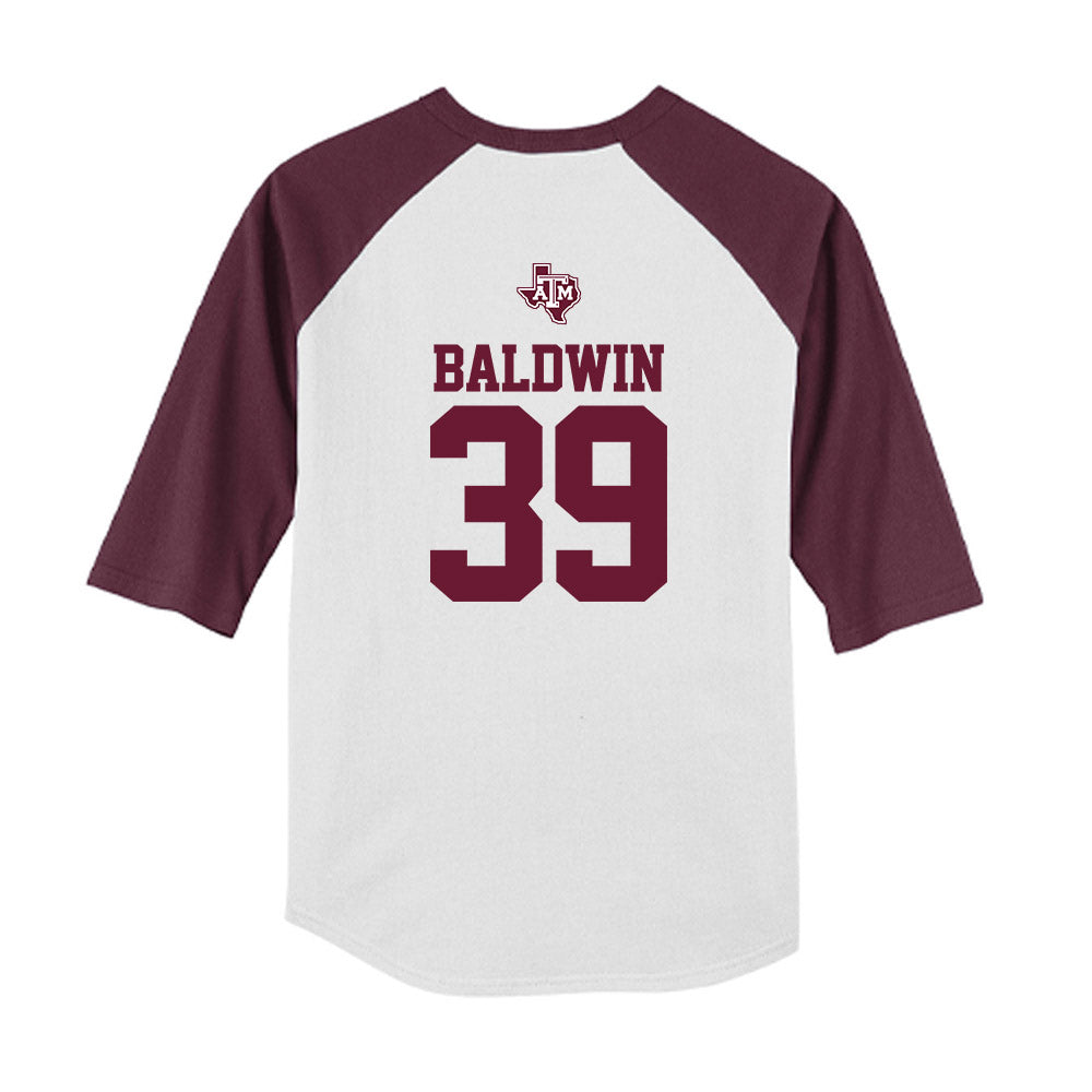 Texas A&M - NCAA Softball : DeeDee Baldwin - USA Youth Raglan T-Shirt-1