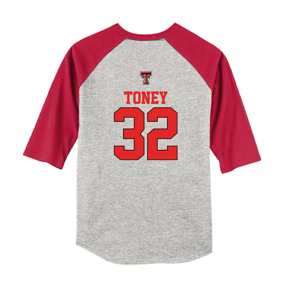 Texas Tech - NCAA Softball : Hailey Toney - USA Youth Raglan T-Shirt-1