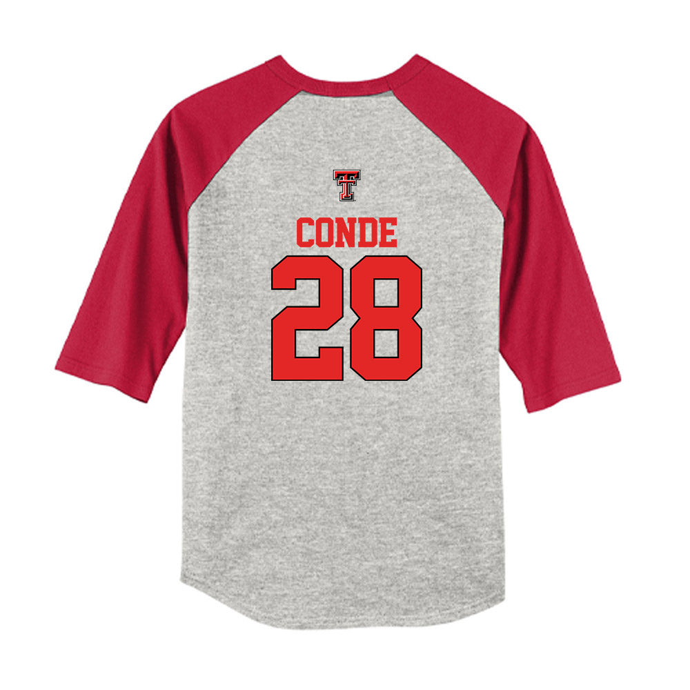 Texas Tech - NCAA Softball : Angelyna Conde - USA Youth Raglan T-Shirt-1