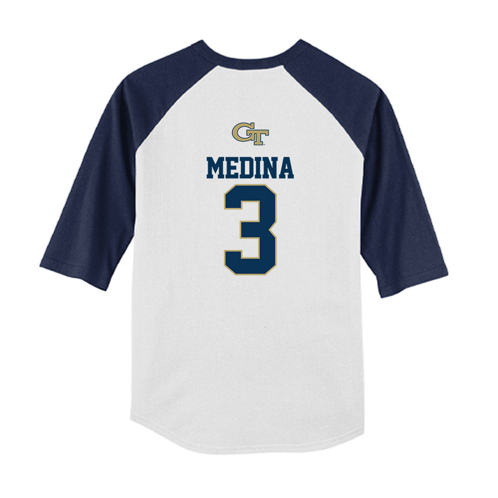 Georgia Tech - NCAA Softball : Holly Medina - USA Youth Raglan T-Shirt-1