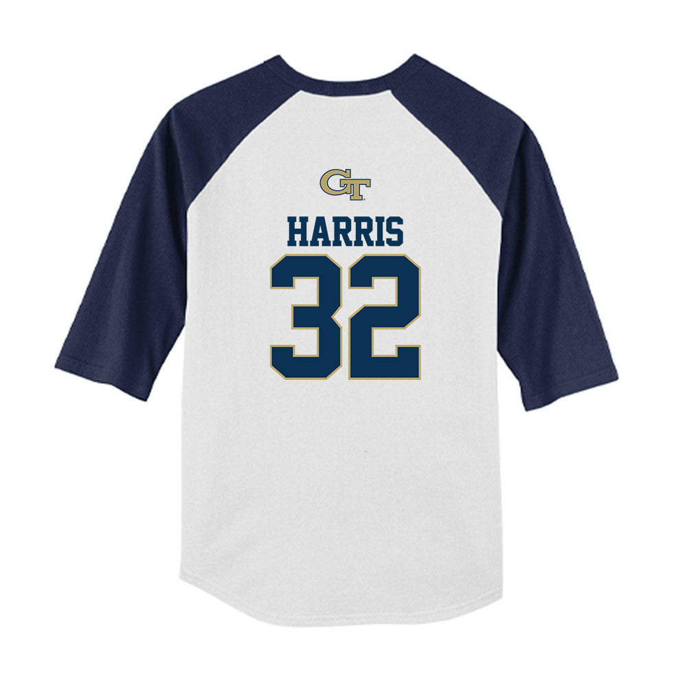 Georgia Tech - NCAA Softball : Tymber Harris - USA Youth Raglan T-Shirt-1
