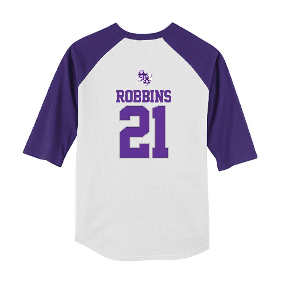 SFA - NCAA Softball : Kelby Robbins - USA Youth Raglan T-Shirt-1