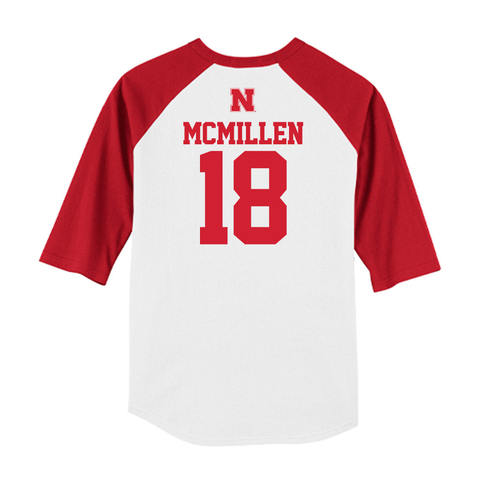 Nebraska - NCAA Softball : Nessa McMillen - USA Raglan Shirt-1