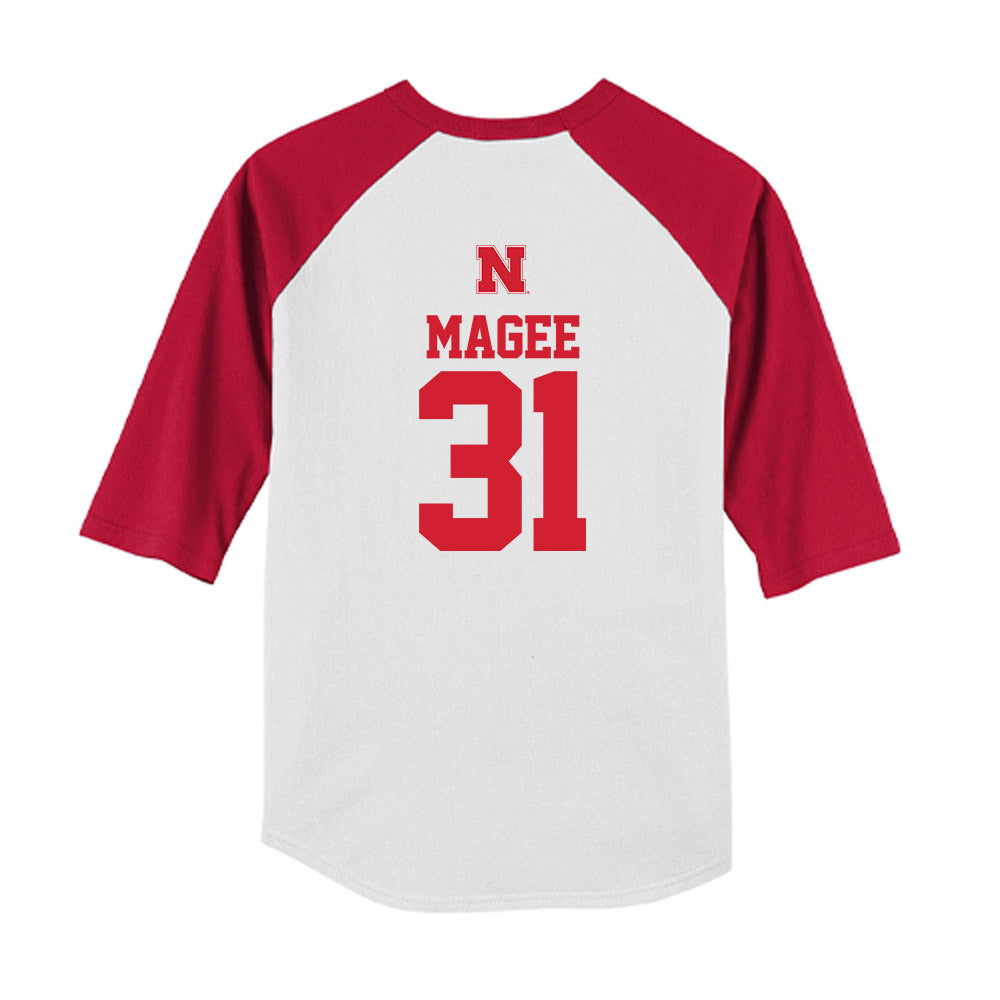 Nebraska - NCAA Softball : Kylee Magee - USA Youth Raglan T-Shirt-1
