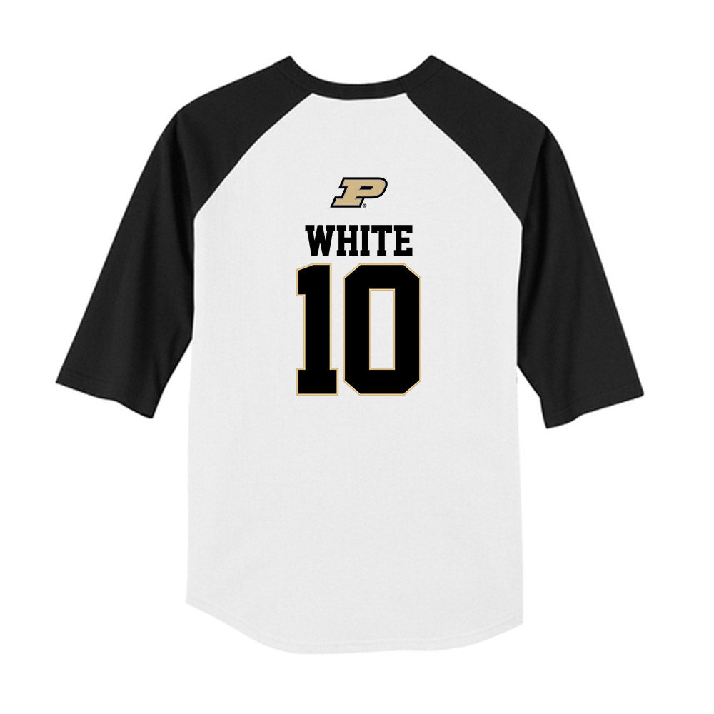 Purdue - NCAA Softball : Savannah White - USA Youth Raglan T-Shirt-1