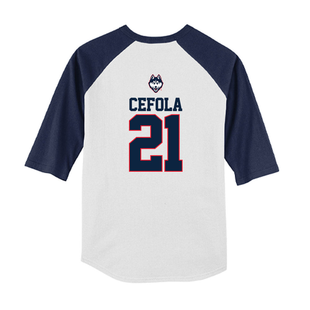 UConn - NCAA Softball : Bella Cefola - USA Youth Raglan T-Shirt-1