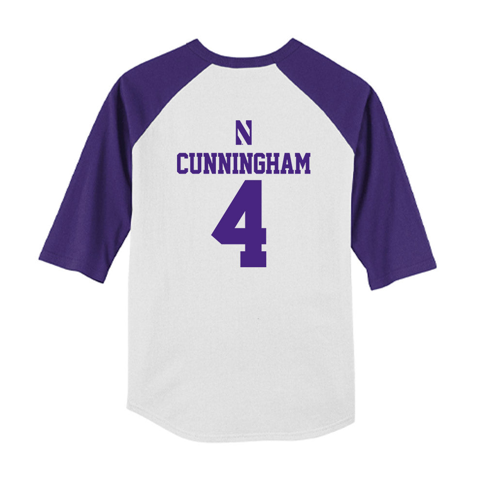 Northwestern - NCAA Softball : Renae Cunningham - USA Youth Raglan T-Shirt-1