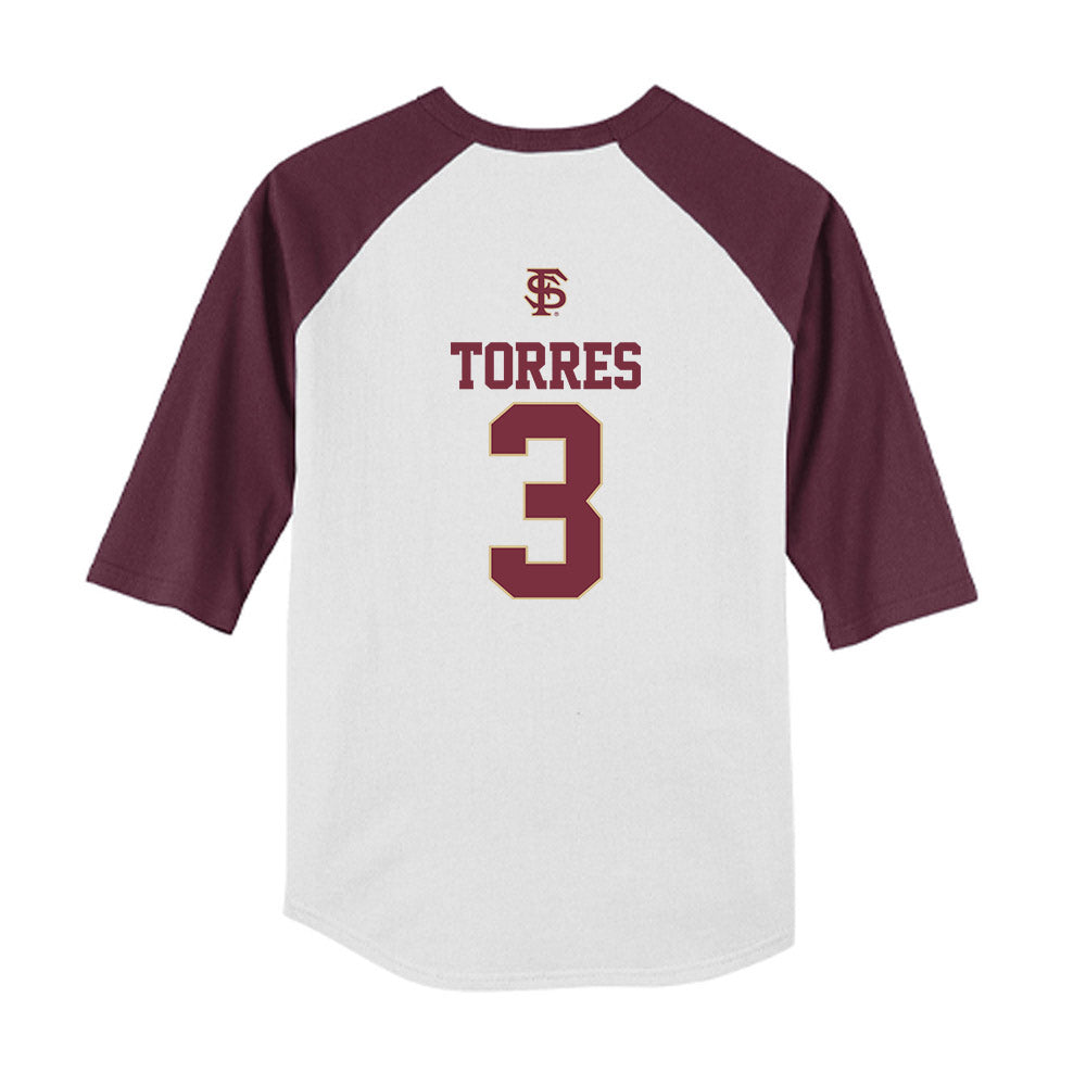 FSU - NCAA Softball : Isabella Torres - USA Youth Raglan T-Shirt-1