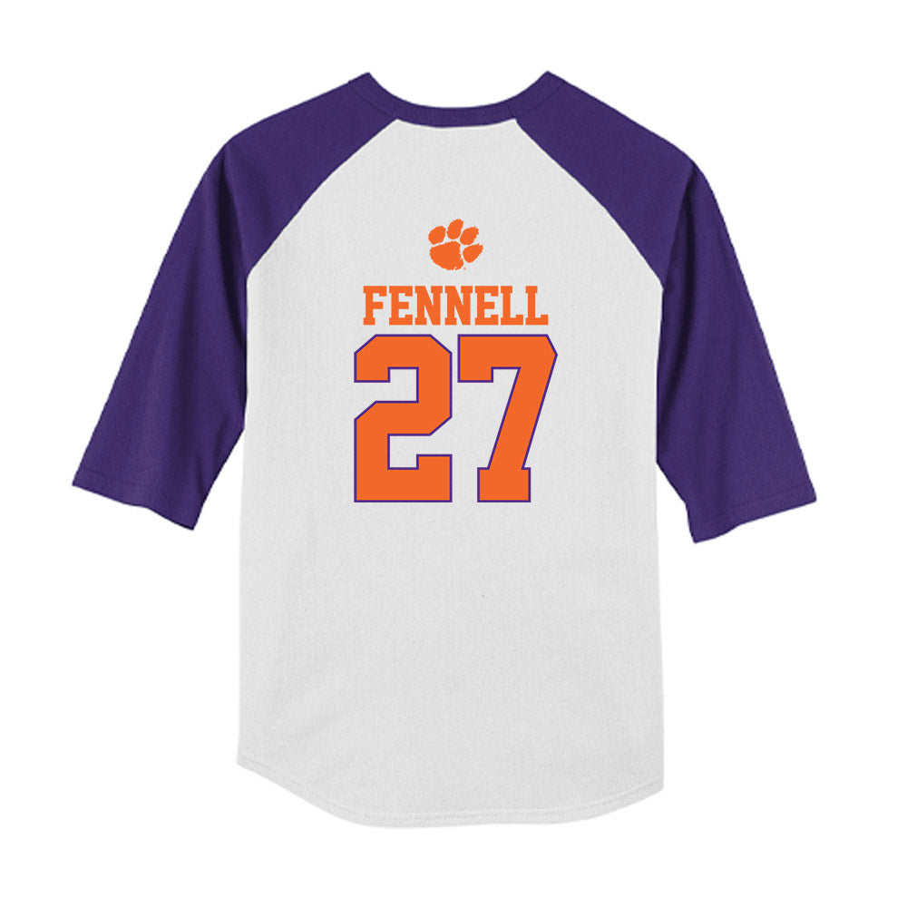 Clemson - NCAA Softball : Riley Fennell - USA Youth Raglan T-Shirt-1
