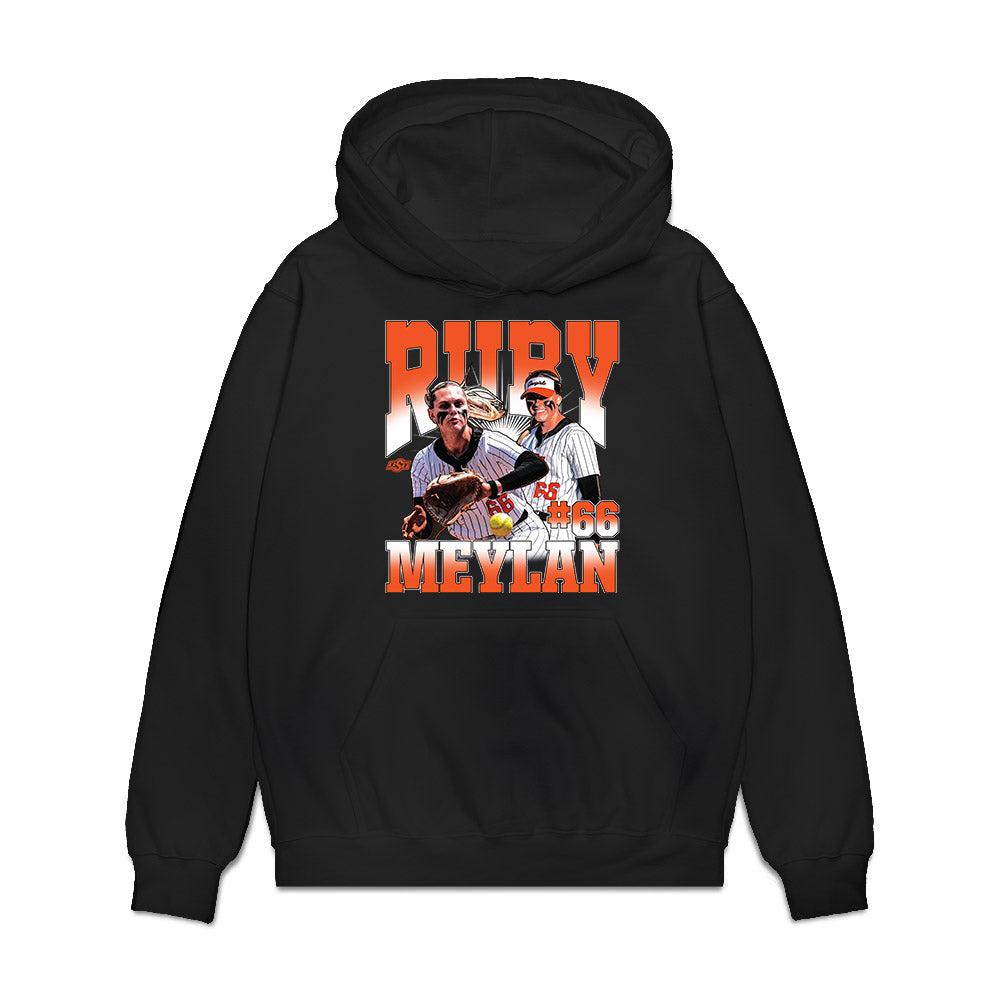 Oklahoma State - NCAA Softball : Ruby Meylan - Collage Premium Hooded Sweatshirt-0